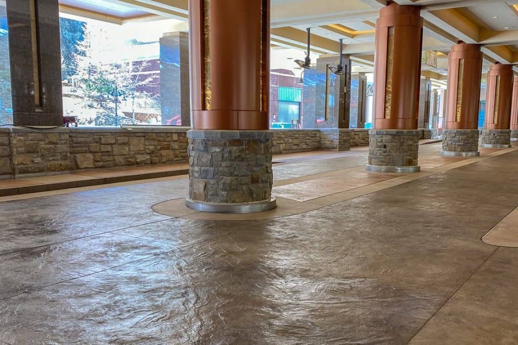 The Porte-Cochere at Monarch Casino incorporates stamped texture.